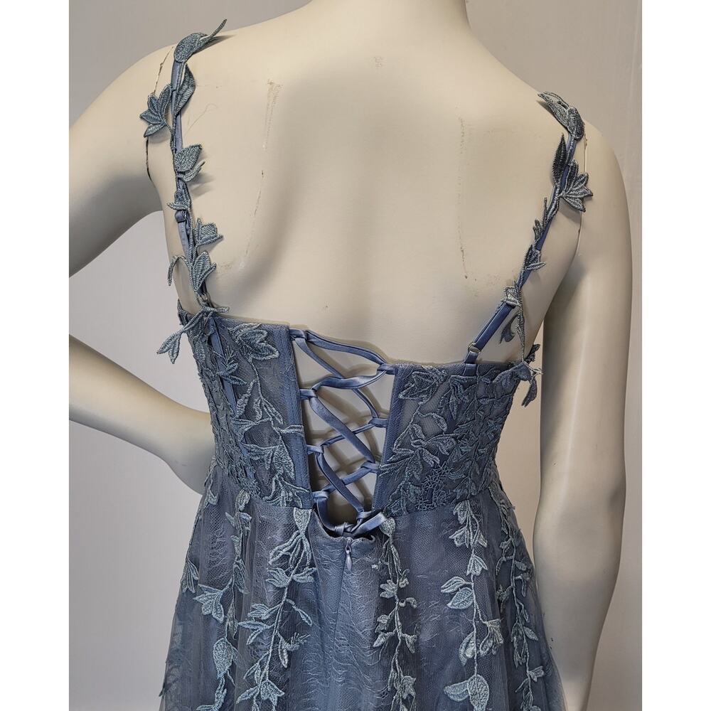 NWT Sky Blue Formal Gown Prom Dress Wedding Party Bridesmaid MOTB - Picture 14 of 15